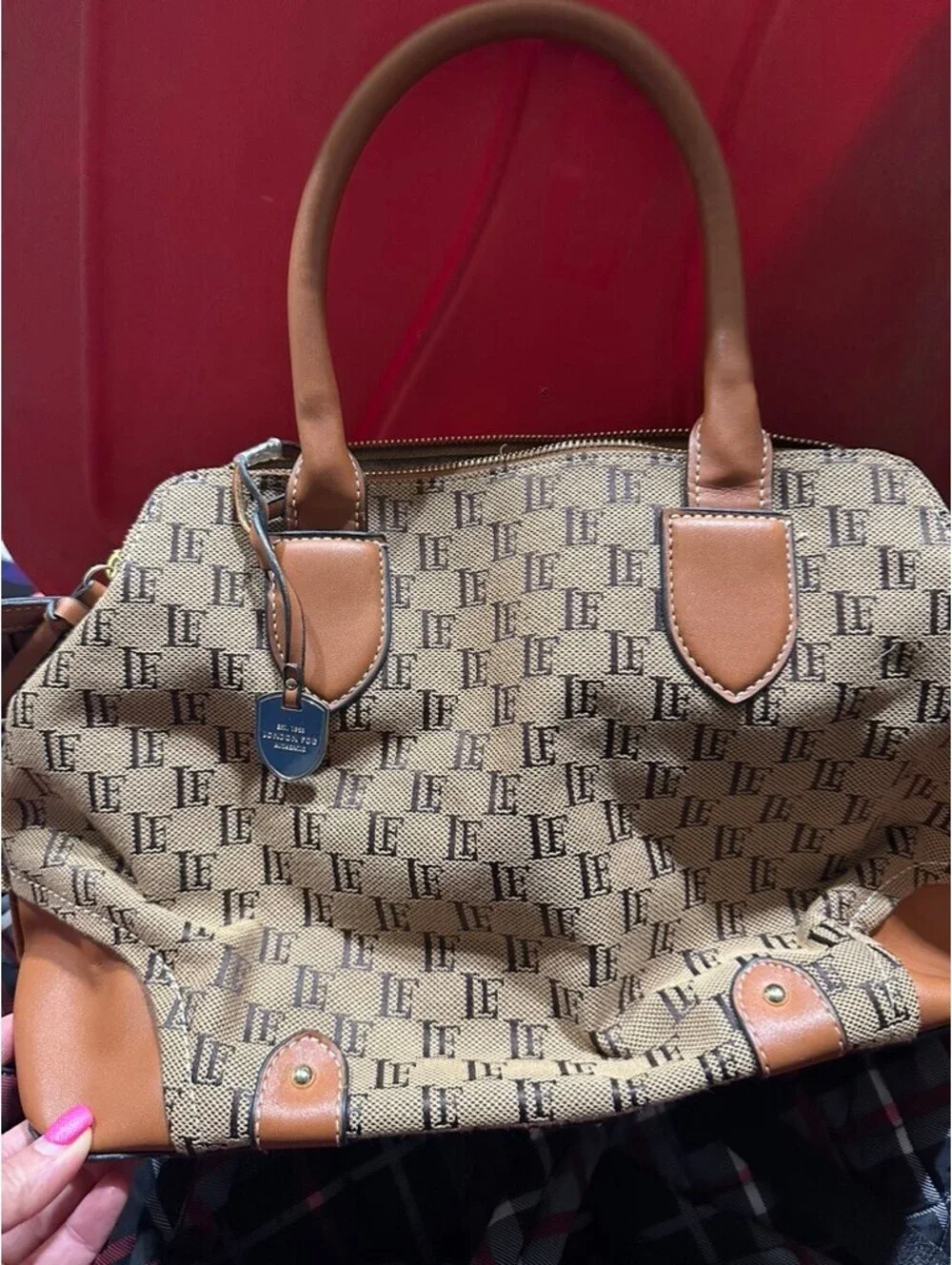 Dooney & Bourke Vintage Monogram Canvas and Leather Satchel Handbag